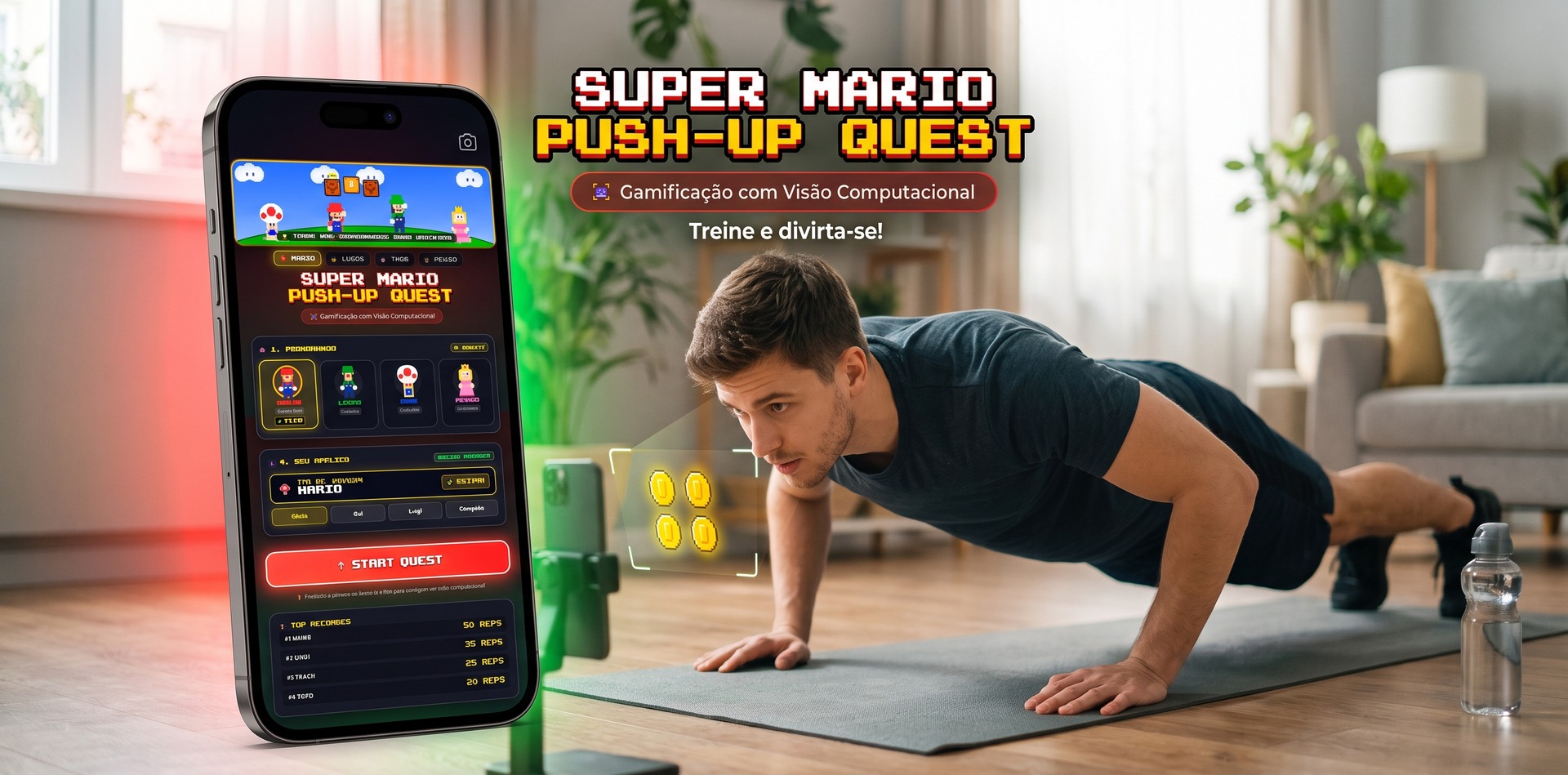 Super Mario Push-Up Quest Game